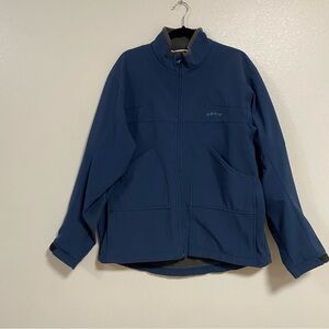 Orvis Jacket Men's Size Large Blue Windbreaker Fleece lined Jacket